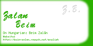 zalan beim business card
